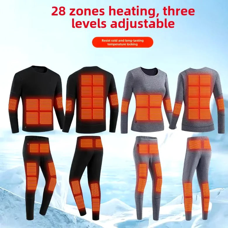 Men's 28 Area Heated Thermals Grey