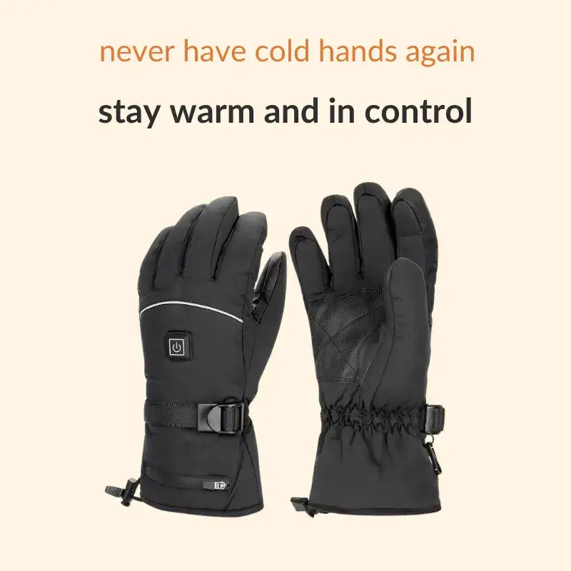Heated Gloves Anti Slip Black