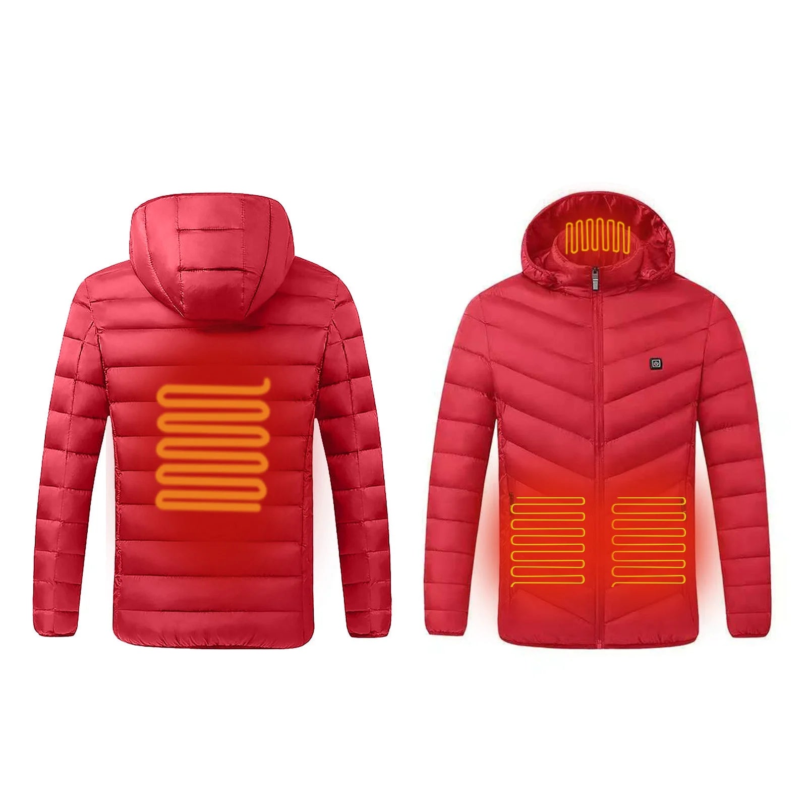 Heated Puffer Jacket Red