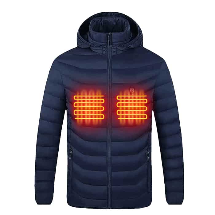 Heated Puffer Jacket Blue